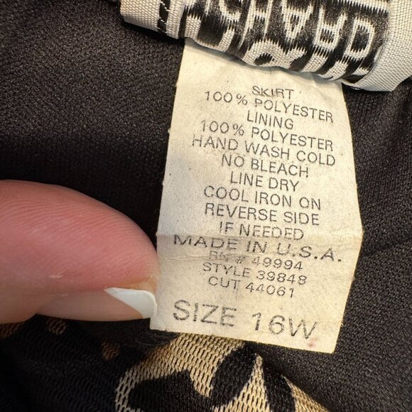 RM Eichards Tiered Midi Skirt Womens Size 16W Ruffled Floral Pull On Stretch Vtg - Picture 6 of 8